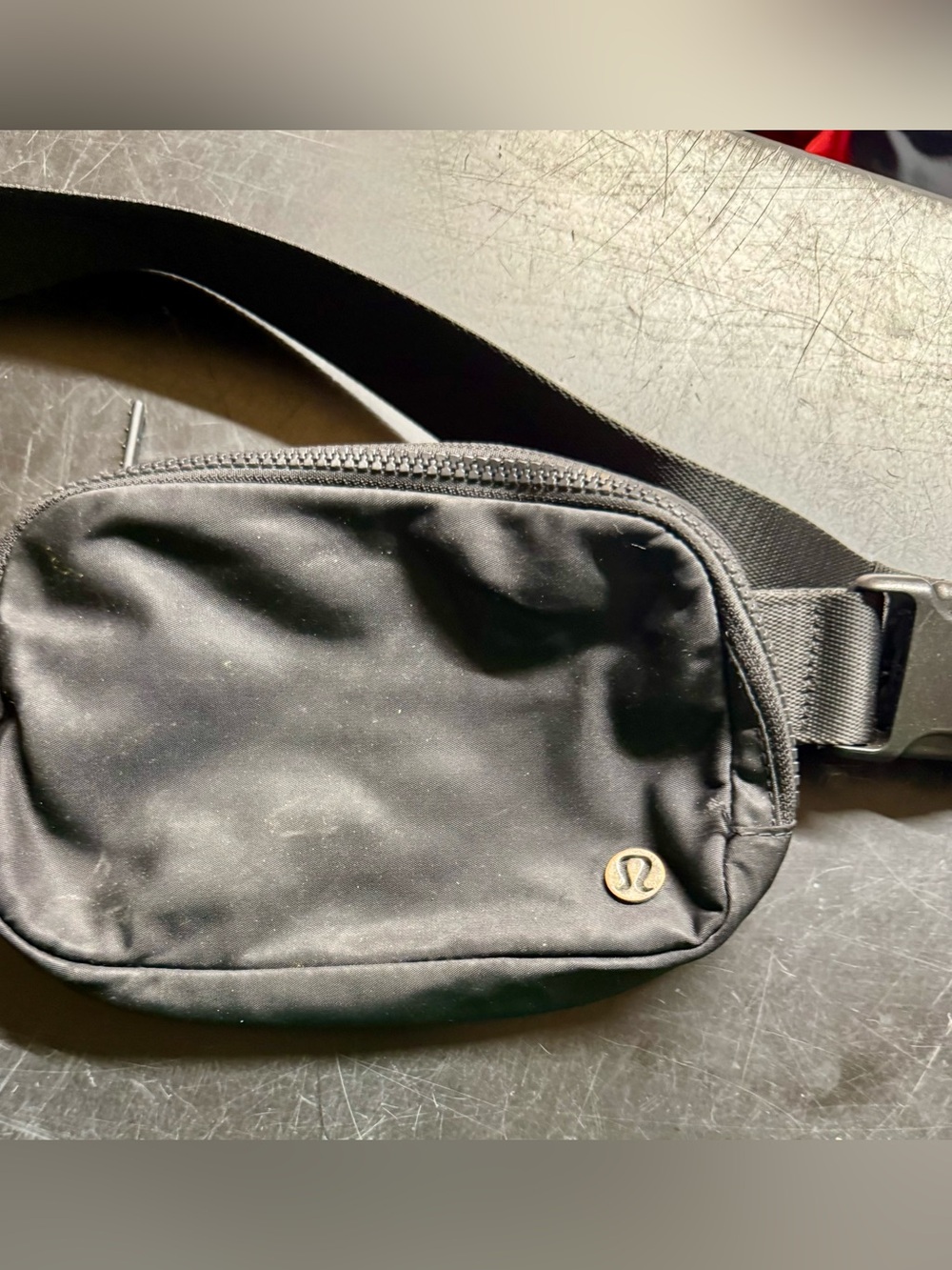 lululemon athletica Black Nylon Waist Pack with Logo Accent